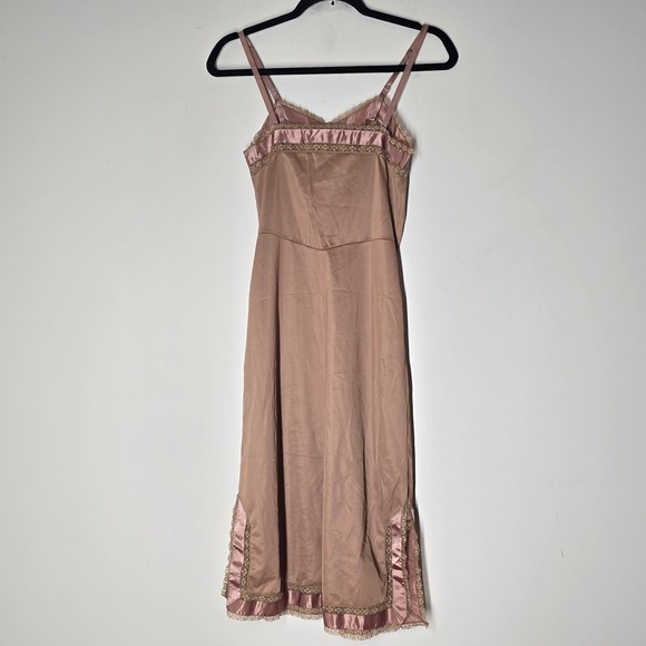Vintage Hensen Kickernick Slip Dress Lingerie Lace Trim Ribbon Sz 32 Feminine - Picture 6 of 6